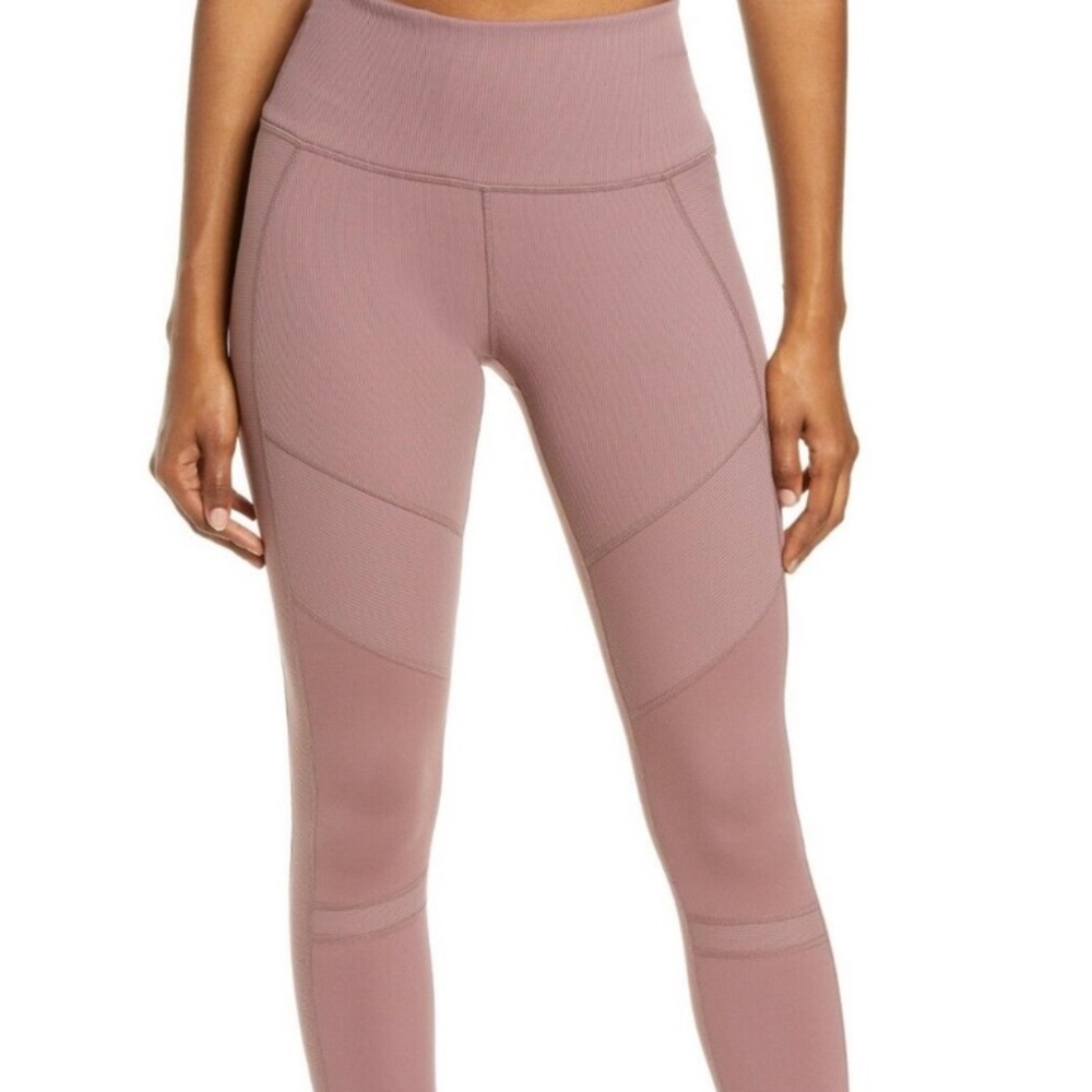 Zella Moto Rib High Waist Ankle Leggings Sz M